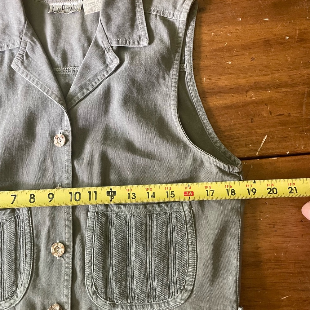 Vintage Nina Piccalino Vest Women’s 6 Medium M Green 90s Y2k Gorp USA Layering - Picture 5 of 8